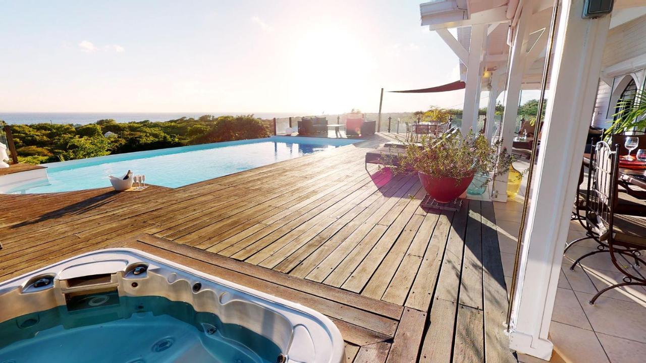 Villa Deluxe L'Hacienda Villa Vue Mer 180 Piscine Jacuzzi Proche Plage Marina Golf Pointe Des Chateaux Et Casino Jardin Clos Voyage Durable سانت فرانسوا الغرفة الصورة