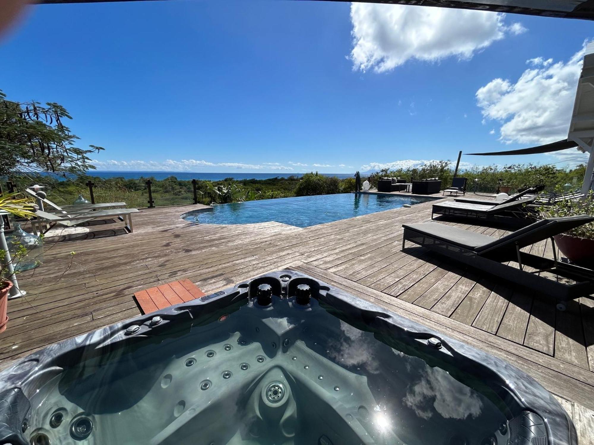 Villa Deluxe L'Hacienda Villa Vue Mer 180 Piscine Jacuzzi Proche Plage Marina Golf Pointe Des Chateaux Et Casino Jardin Clos Voyage Durable سانت فرانسوا المظهر الخارجي الصورة