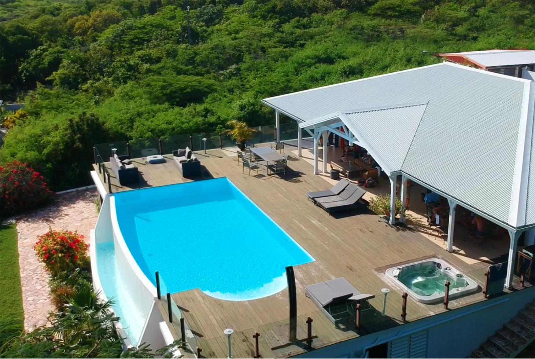 Villa Deluxe L'Hacienda Villa Vue Mer 180 Piscine Jacuzzi Proche Plage Marina Golf Pointe Des Chateaux Et Casino Jardin Clos Voyage Durable سانت فرانسوا الغرفة الصورة